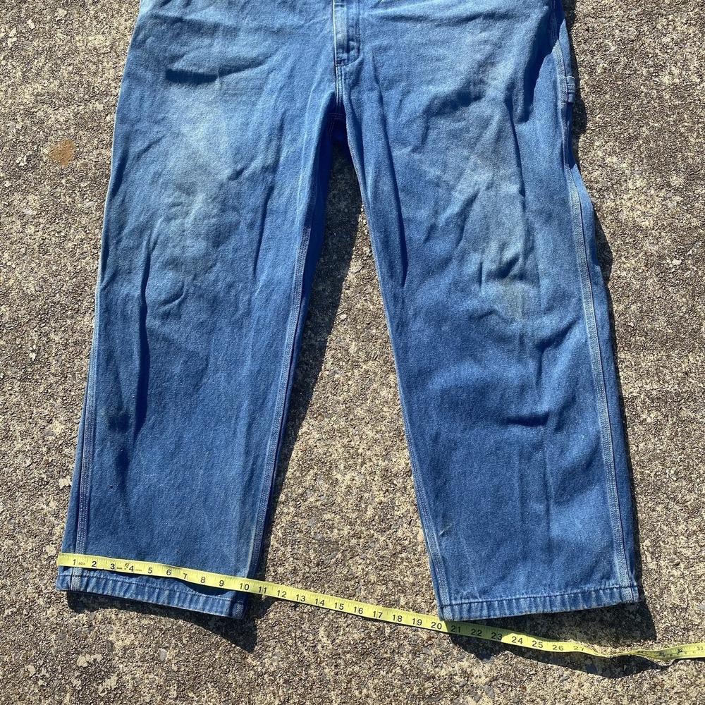 Liberty Denim Bib Overalls Farmer Carpenter Soft Worn Mens 46x30 SEE PICS Distre - Picture 5 of 15